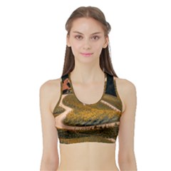 Vineyard Agriculture Farm Autumn Sports Bra With Border by Sarkoni