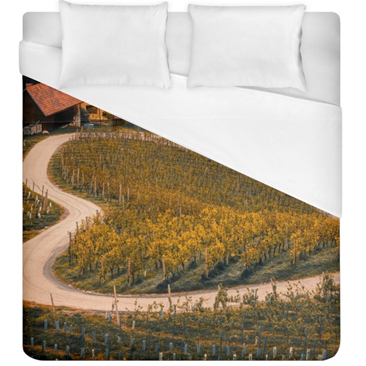 Vineyard Agriculture Farm Autumn Duvet Cover (King Size)