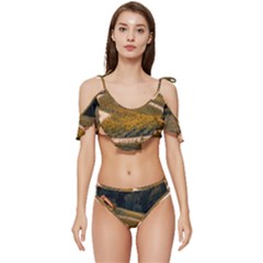 Vineyard Agriculture Farm Autumn Ruffle Edge Tie Up Bikini Set	 by Sarkoni