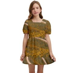 Vineyard Agriculture Farm Autumn Kids  Short Sleeve Dolly Dress