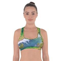 River Waterfall Cross Back Sports Bra by Sarkoni