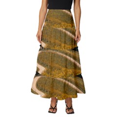 Vineyard Agriculture Farm Autumn Tiered Ruffle Maxi Skirt by Sarkoni