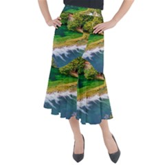 River Waterfall Midi Mermaid Skirt by Sarkoni