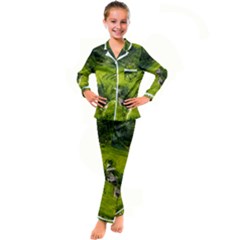 Apartment Curve Path Step Kids  Satin Long Sleeve Pajamas Set by Sarkoni