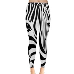 Animal Cute Pattern Art Zebra Inside Out Leggings by Amaryn4rt