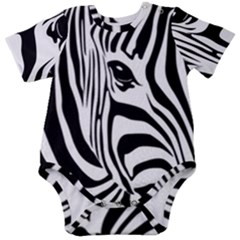 Animal Cute Pattern Art Zebra Baby Short Sleeve Bodysuit by Amaryn4rt