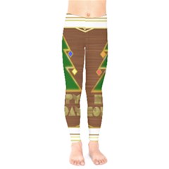 Art Deco Holiday Card Kids  Leggings by Amaryn4rt