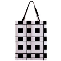 Black And White Pattern Zipper Classic Tote Bag by Amaryn4rt