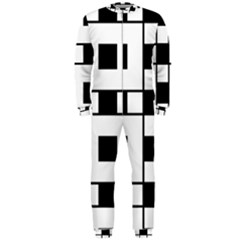 Black And White Pattern Onepiece Jumpsuit (men) by Amaryn4rt