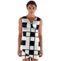 Black And White Pattern Wrap Front Bodycon Dress View1