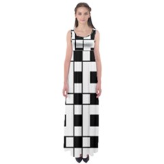 Black And White Pattern Empire Waist Maxi Dress by Amaryn4rt