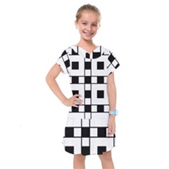 Black And White Pattern Kids  Drop Waist Dress by Amaryn4rt