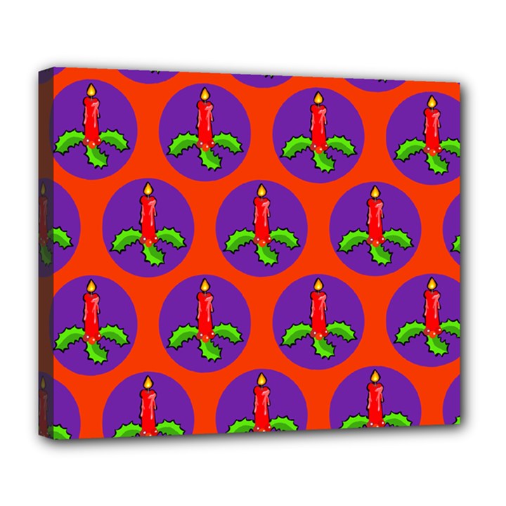 Christmas Candles Seamless Pattern Deluxe Canvas 24  x 20  (Stretched)