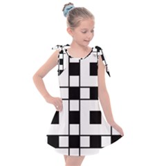 Black And White Pattern Kids  Tie Up Tunic Dress by Amaryn4rt