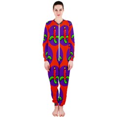 Christmas Candles Seamless Pattern Onepiece Jumpsuit (ladies) by Amaryn4rt