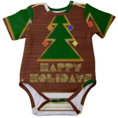 Art Deco Holiday Card Baby Short Sleeve Bodysuit by Amaryn4rt