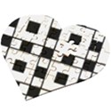 Black And White Pattern Wooden Puzzle Heart View2