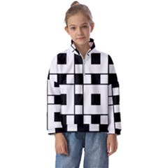 Black And White Pattern Kids  Half Zip Hoodie by Amaryn4rt