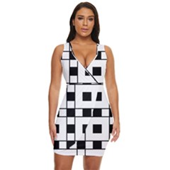 Black And White Pattern Draped Bodycon Dress by Amaryn4rt