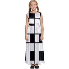 Black And White Pattern Kids  Satin Sleeveless Maxi Dress by Amaryn4rt