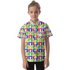 Colorful Seamless Pattern Kids  Short Sleeve Shirt by Amaryn4rt