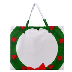 Holiday Wreath Zipper Large Tote Bag by Amaryn4rt