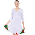 Holiday Wreath Quarter Sleeve Front Wrap Dress View1