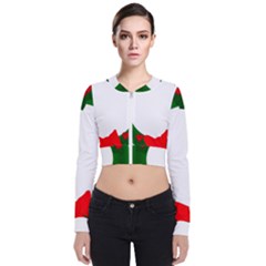 Holiday Wreath Long Sleeve Zip Up Bomber Jacket by Amaryn4rt