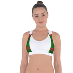 Holiday Wreath Cross String Back Sports Bra