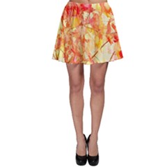 Monotype Art Pattern Leaves Colored Autumn Skater Skirt by Amaryn4rt