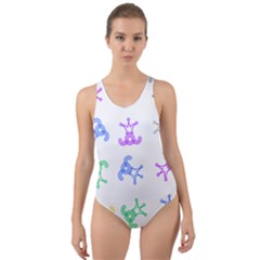 Rainbow Clown Pattern Cut-out Back One Piece Swimsuit by Amaryn4rt