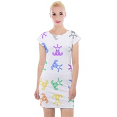 Rainbow Clown Pattern Cap Sleeve Bodycon Dress by Amaryn4rt