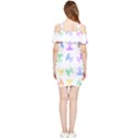 Rainbow Clown Pattern Shoulder Frill Bodycon Summer Dress View2