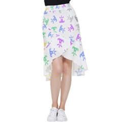 Rainbow Clown Pattern Frill Hi Low Chiffon Skirt by Amaryn4rt