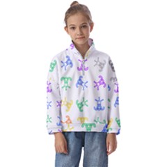 Rainbow Clown Pattern Kids  Half Zip Hoodie by Amaryn4rt