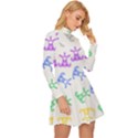 Rainbow Clown Pattern Long Sleeve Velour Longline Dress View3