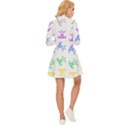 Rainbow Clown Pattern Long Sleeve Velour Longline Dress View4