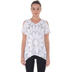 Roses Stained Glass Cut Out Side Drop T-shirt by Amaryn4rt