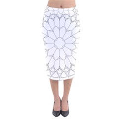 Roses Stained Glass Velvet Midi Pencil Skirt by Amaryn4rt