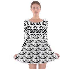 Seamless Honeycomb Pattern Long Sleeve Skater Dress by Amaryn4rt