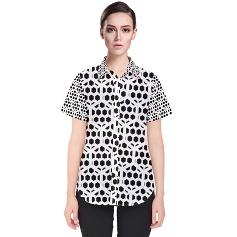 Seamless Honeycomb Pattern Women s Short Sleeve Shirt by Amaryn4rt