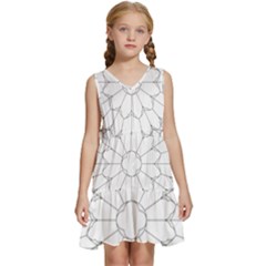 Roses Stained Glass Kids  Sleeveless Tiered Mini Dress by Amaryn4rt