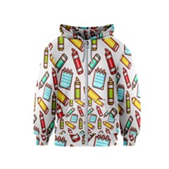 Seamless Pixel Art Pattern Kids  Zipper Hoodie by Amaryn4rt