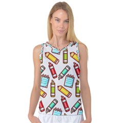 Seamless Pixel Art Pattern Women s Basketball Tank Top by Amaryn4rt