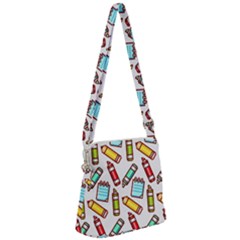 Seamless Pixel Art Pattern Zipper Messenger Bag by Amaryn4rt