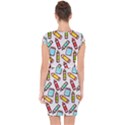 Seamless Pixel Art Pattern Capsleeve Drawstring Dress  View2