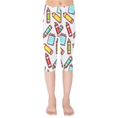 Seamless Pixel Art Pattern Kids  Capri Leggings  by Amaryn4rt