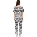 Seamless Honeycomb Pattern Batwing Lightweight Chiffon Jumpsuit View2