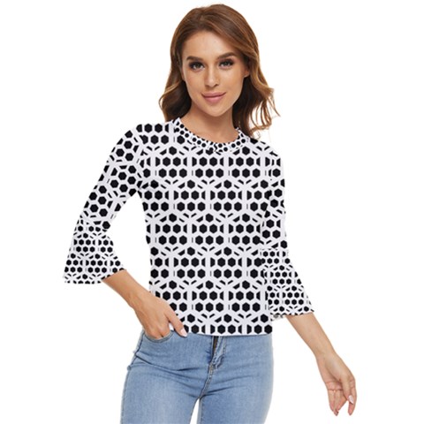 Seamless Honeycomb Pattern Bell Sleeve Top by Amaryn4rt