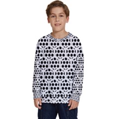 Seamless Honeycomb Pattern Kids  Crewneck Sweatshirt by Amaryn4rt